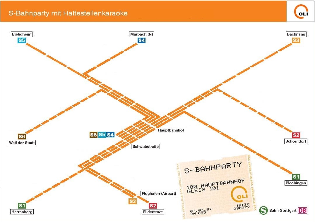 S-Bahnparty mit Haltestellenkaraoke